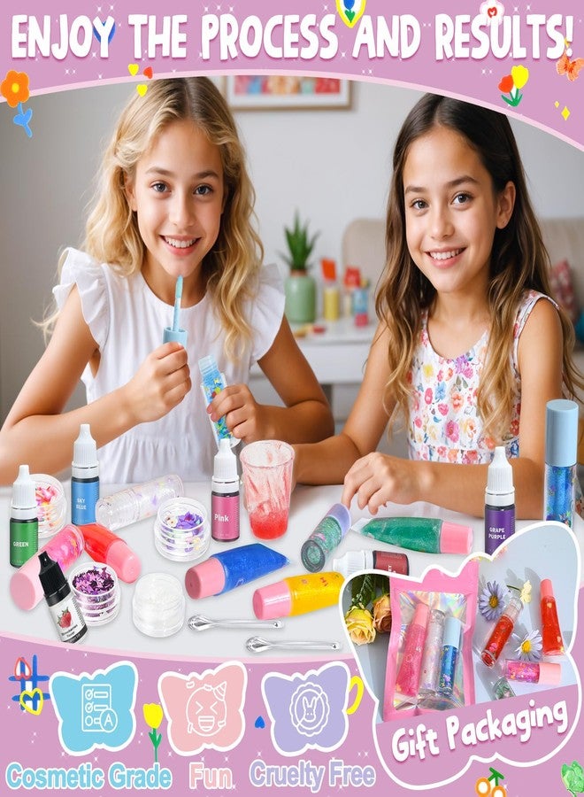 Jcoos DIY Lip Gloss Oil Make Your Own Lip Gloss Kit, Inspired Lip Oil Base with Pigment, Flavoring Oil, Glow Tubes, DIY Lip Gloss Making Kit, Moisturizing Lipglosses for Girls Women Christmas Gifts - Image 5